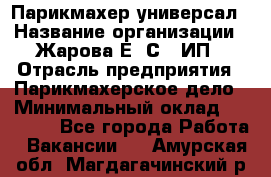 Парикмахер-универсал › Название организации ­ Жарова Е. С., ИП › Отрасль предприятия ­ Парикмахерское дело › Минимальный оклад ­ 70 000 - Все города Работа » Вакансии   . Амурская обл.,Магдагачинский р-н